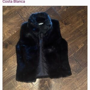 Costa Blanca Black Faux Fur Vest
